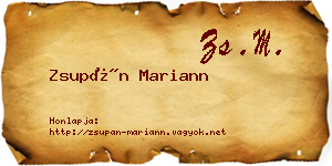 Zsupán Mariann névjegykártya